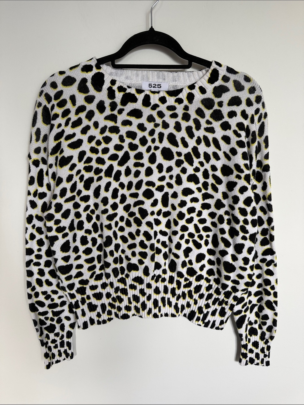 525 America 100% Cotton Leopard Print Sweater Size M